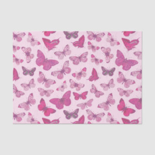 Cute Girly Pink Butterfly Pattern  Tissue Paper