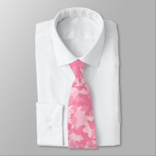 Cute Girly Pink Camo Print Tie