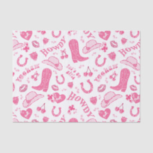 Cute Girly Pink Cowgirl Aesthetic Tissue Paper