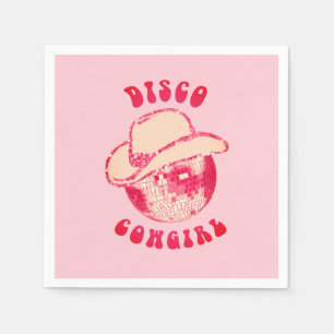 Cute Girly Pink Disco Cowgirl Glitter  Napkin