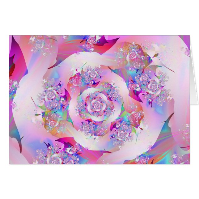 Cute Girly Pink Floral Vector Rose (Front Horizontal)