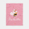 Cute Girly Pink Flower Girl Baby Bee Cartoon