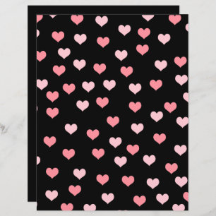 Cute Girly Pink Hearts Pattern Scrapbook Paper