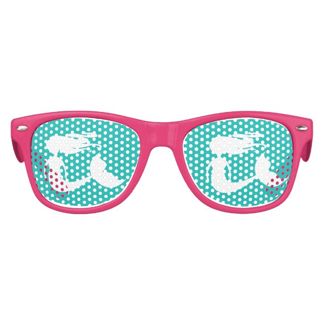 Cute girly pink mermaid Birthday party shades (Front)