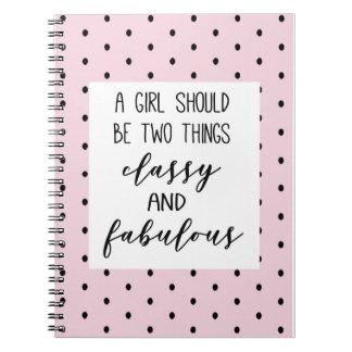 cute girly pink polka dots coco Chanel quote Notebook