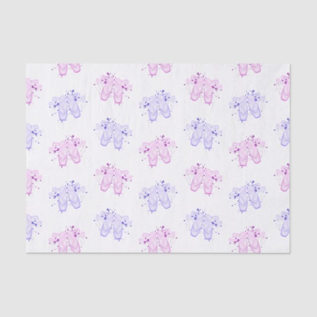 Cute Girly Pink & Purple Ballerina Tutu Ballet Tissue Paper (Front)