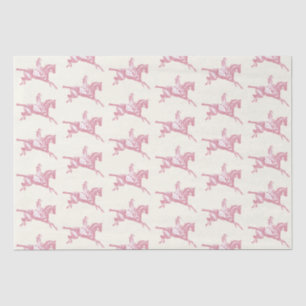 Cute Girly Pink Rose Gold Horseback Riding Tissue Paper