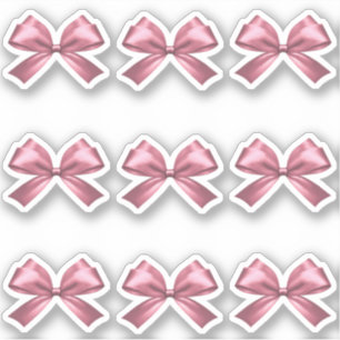 Cute Girly Pink Satin Aesthetic Bow