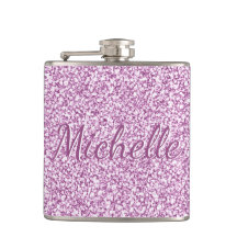 Cute Girly Pink Sparkle Monogram Name
