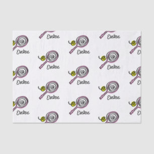 Cute girly pink tennis racket custom tissue paper