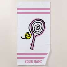 Cute girly pink tennis racket design custom