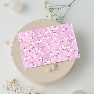 Cute Girly Pink Unicorn Rainbow Watercolor Postcard