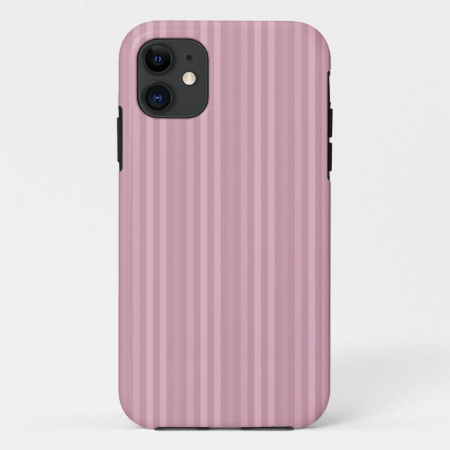 Cute Girly Pink Vertical Stripes Pattern Case-Mate iPhone Case (Back)