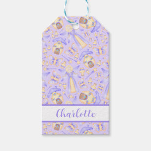 Cute Girly Purple Kids Fairy Birthday Gift Tags