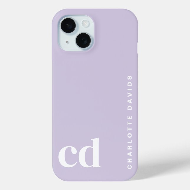 Cute Girly Purple Monogram  Case-Mate iPhone Case (Back)