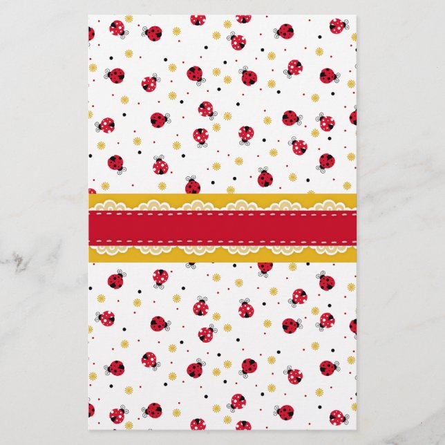 Cute girly red white black ladybugs dots (Front)