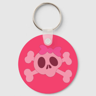 Cute girly skull key ring