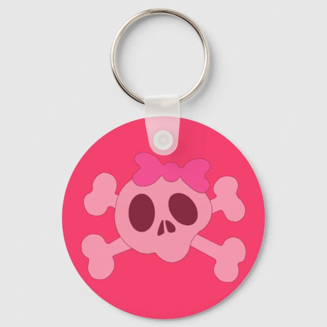 Cute girly skull key ring (Front)