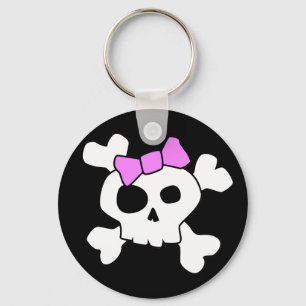 Cute Girly Skull Keychain