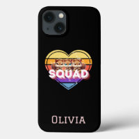 Cute Girly Squirrel Squad with Retro Vintage Heart