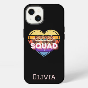 Cute Girly Squirrel Squad with Retro Vintage Heart iPhone 13 Case