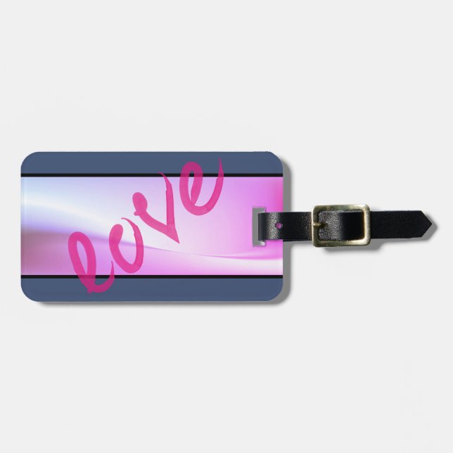 Cute Girly Stripe,Love-Personalised Luggage Tag (Front Horizontal)