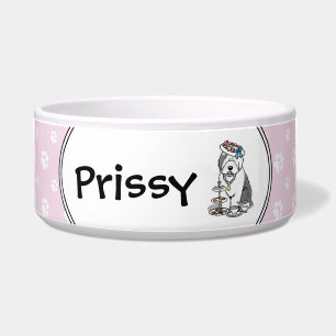 Cute Girly Tea Party Old English Sheepdog (Grey 1)