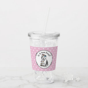 Cute Girly Tea Party Old English Sheepdog (Grey 1) Acrylic Tumbler