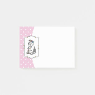 Cute Girly Tea Party Old English Sheepdog (Grey 1) Post-it Notes