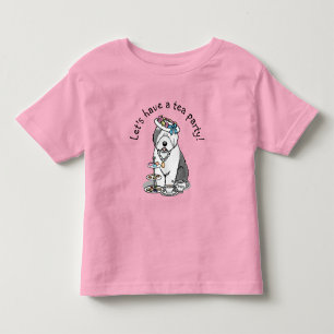 Cute Girly Tea Party Old English Sheepdog (Grey 1) Toddler T-Shirt