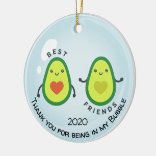 Cute Girly Thankyou For Being In My Support Bubble Ceramic Tree Decoration