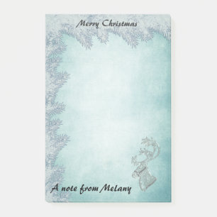 Cute girly trendy Holiday reindeer monogram Post-it Notes