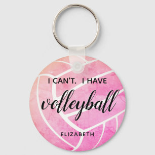 cute girly typography I can't I have volleyball Key Ring