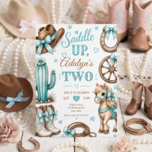 Cute Girly Western Cowgirl Horse Birthday