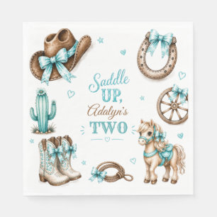 Cute Girly Western Cowgirl Horse Birthday Napkin