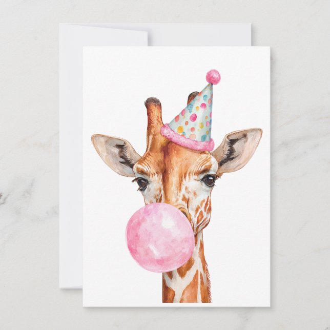 Cute Girrafe Birthday Card (Front)