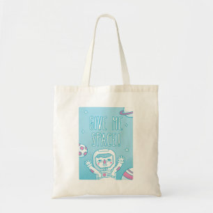 Cute Give Me Space Pun Doodle Astronaut Tote Bag