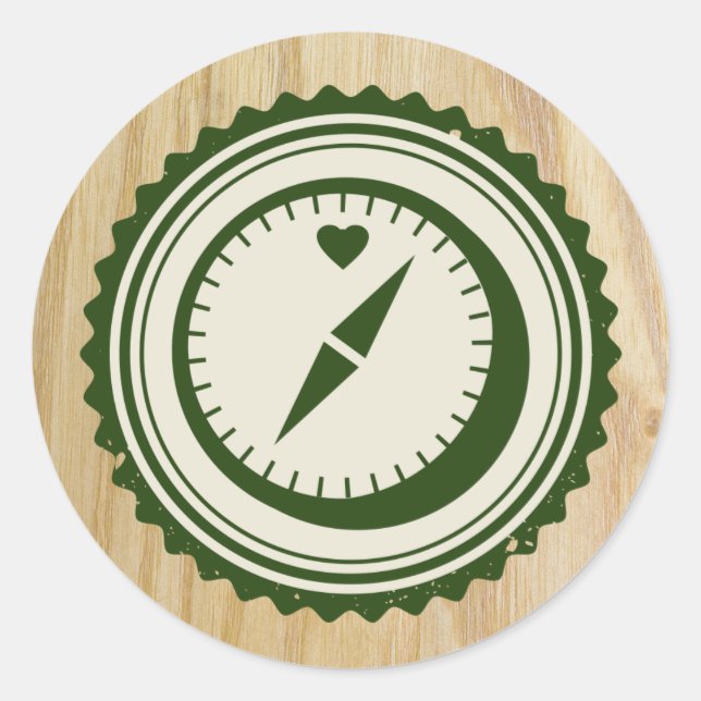 Cute Glamping Compass Sticker (Front)