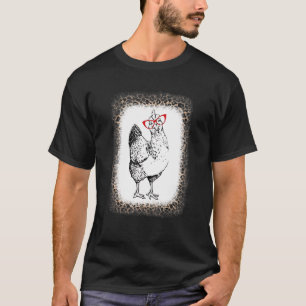 Cute Glasses Chicken Leopard World Farm Animals Da T-Shirt