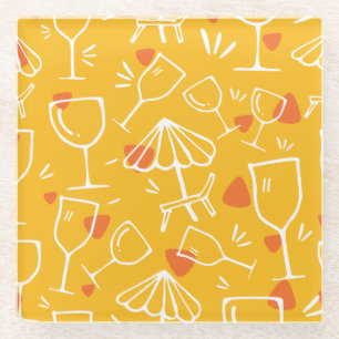 Cute Glassware and Picnic Pattern Glass Coaster