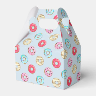 Cute Glazed Doughnut Pattern Light Blue Favour Box