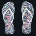 Cute Glitter Bride,Purple  -Personalised Flip Flops<br><div class="desc">Cute  bride on glitter  background  with your name. Select the costume button to change the fonts style, colour and size.Any girl would love to have this elegant and stylish design .</div>