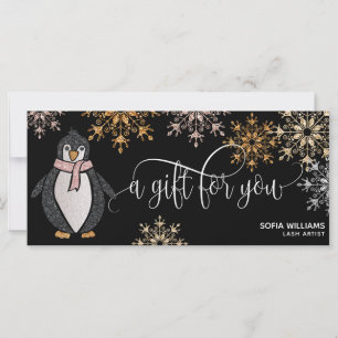 Cute Glitter Christmas Snowflakes Penguin