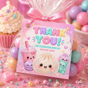 Cute Glitter Dumpling Bao Squishy Party Birthday Favour Tags
