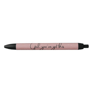 Cute Glitter Motivational Pen