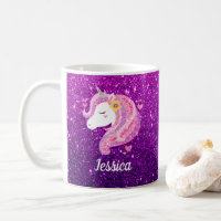 Cute Glitter Pink Purple Unicorn