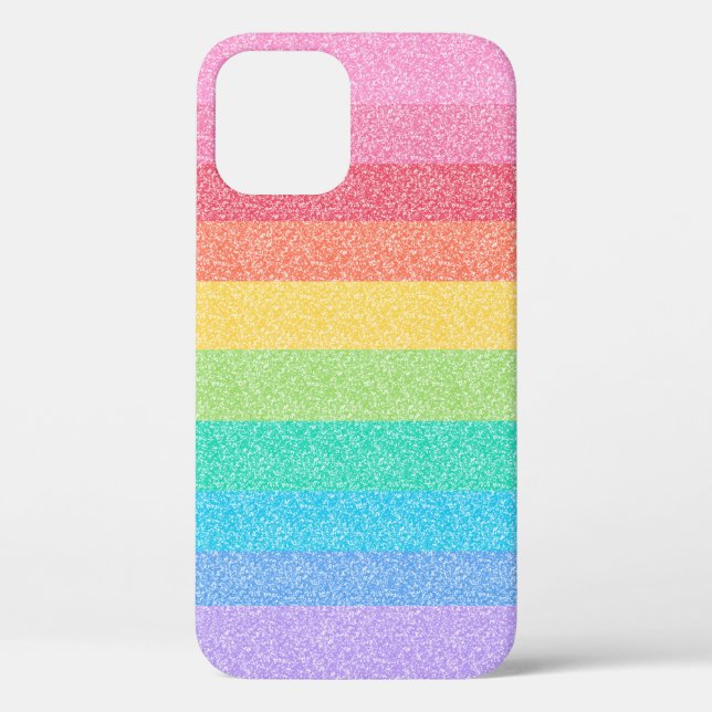 Cute Glitter Rainbow Stripes Colourful Pattern Case-Mate iPhone Case (Back)