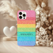 Cute Glitter Rainbow Stripes Colourful Pattern Nam