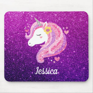 Cute Glitter Unicorn  Mouse Mat