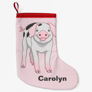 Cute Gloucestershire Old Spots Pig Small Christmas Stocking